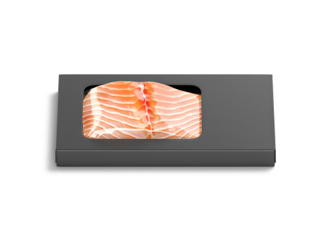 Black Salmon Box Pack - trout cardboard tray Model 3D