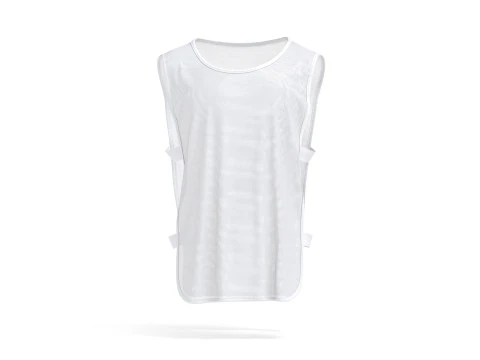 White Football Team Practice Vest - soccer sports training bib with elastic 3D Model