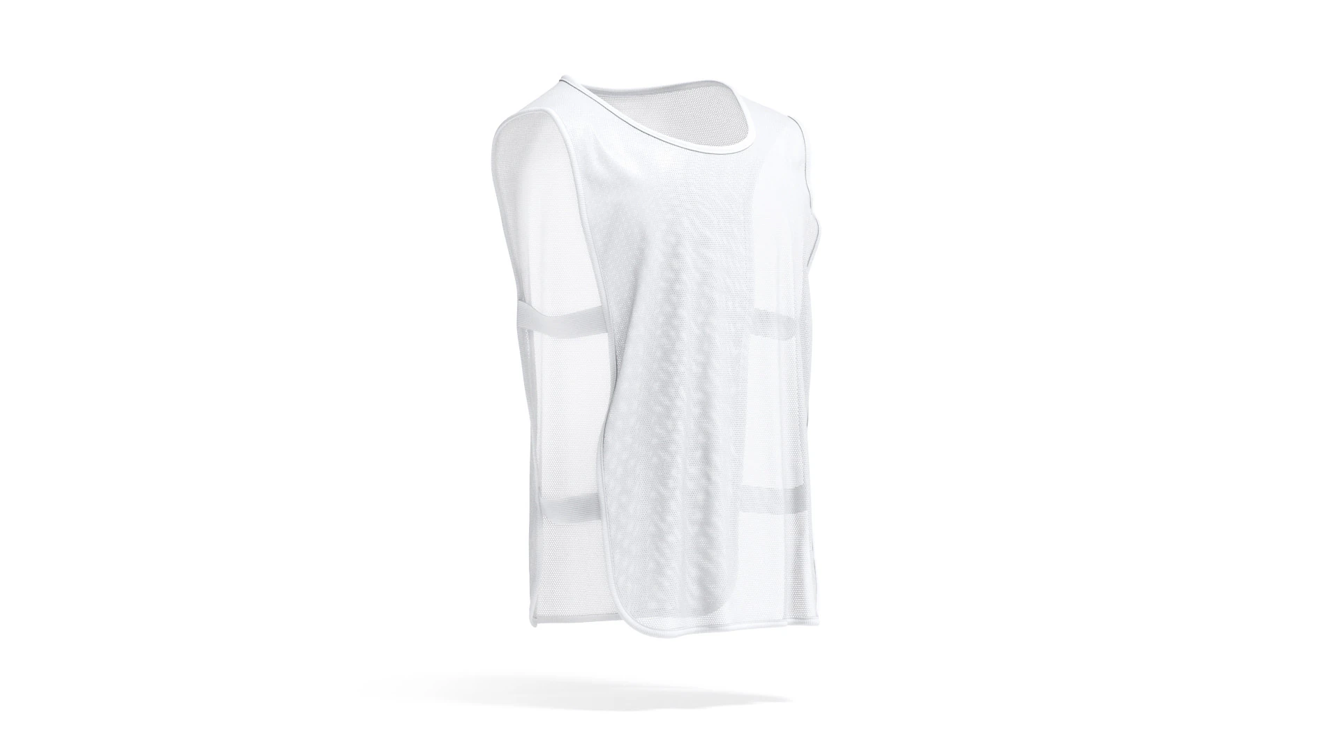 White Football Team Practice Vest - soccer sports training bib with elastic 3D Model .c4d .max .obj .3ds .fbx .stl .blend