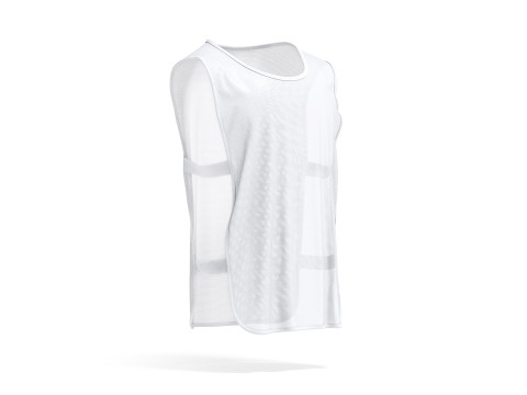 White Football Team Practice Vest - soccer sports training bib with elastic Modelo 3D