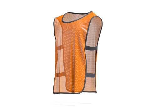 Orange Football Team Practice Vest - soccer sports training bib with elastic Modello 3D