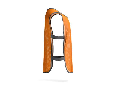 Orange Football Team Practice Vest - soccer sports training bib with elastic Modello 3D