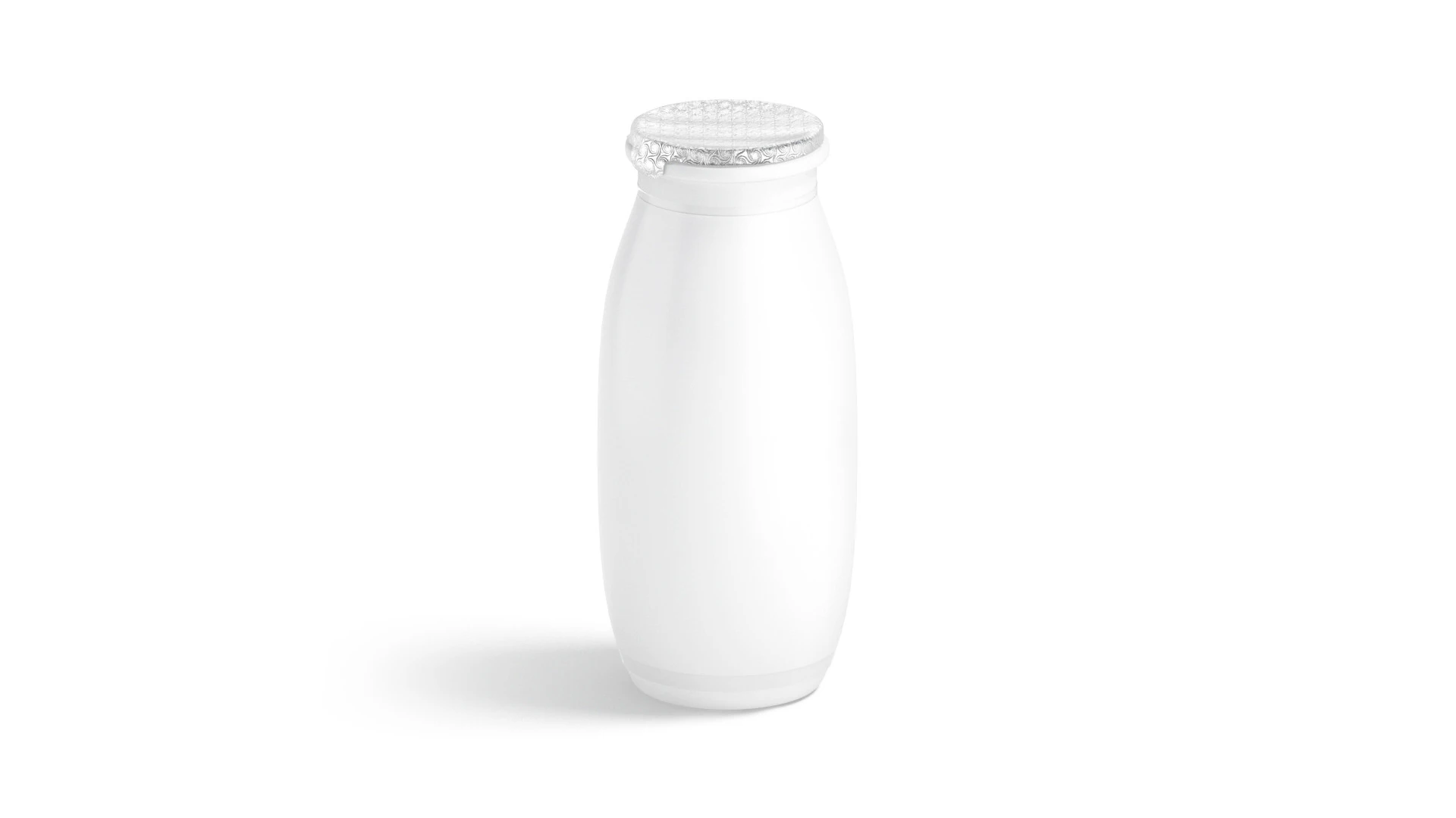 White Plastic Yogurt Bottle - small yoghurt milk package 3D Model .c4d .max .obj .3ds .fbx .stl .blend 