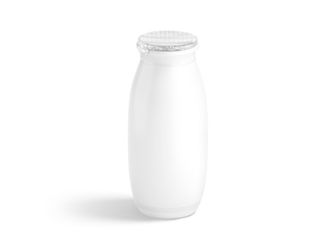White Plastic Yogurt Bottle - small yoghurt milk package 3D Model