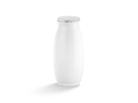 White Plastic Yogurt Bottle - small yoghurt milk package 3D Model