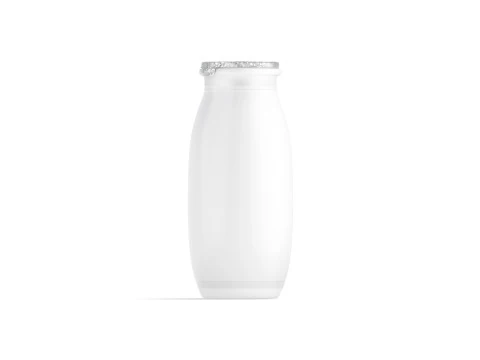 White Plastic Yogurt Bottle - small yoghurt milk package 3D Model
