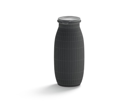White Plastic Yogurt Bottle - small yoghurt milk package Modèle 3D