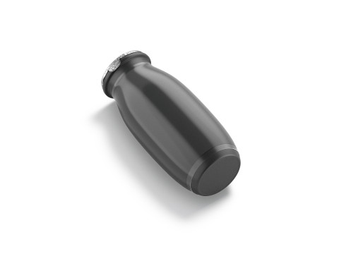 Black Plastic Yogurt Bottle - small yoghurt milk package 3D Model