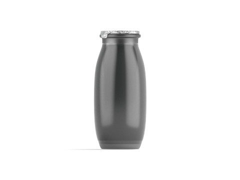 Black Plastic Yogurt Bottle - small yoghurt milk package 3D Model