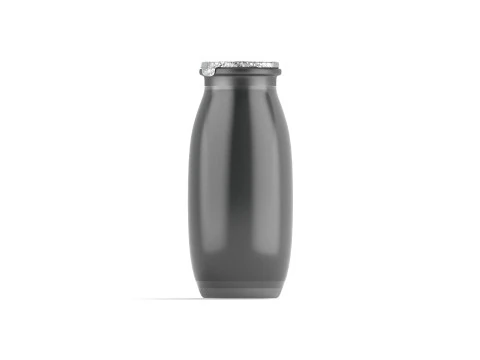 Black Plastic Yogurt Bottle - small yoghurt milk package 3D Model