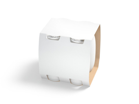 White Plastic Yogurt Bottle 4 Pack - small yoghurt milk cardboard packaging 3Dモデル