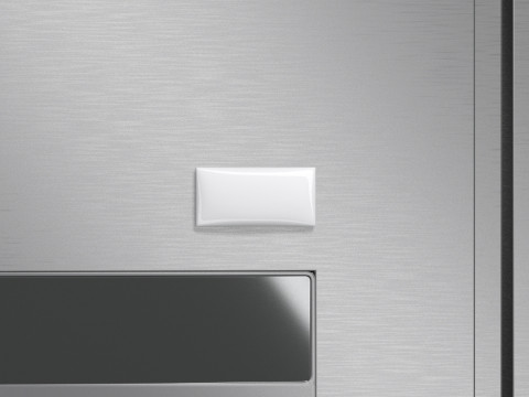 White Rectangle Fridge Magnet - rectangular magnetic souvenir on refrigerator 3D मॉडल