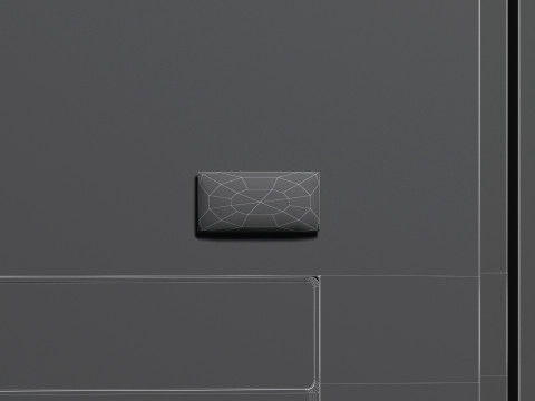 White Rectangle Fridge Magnet - rectangular magnetic souvenir on refrigerator 3D मॉडल