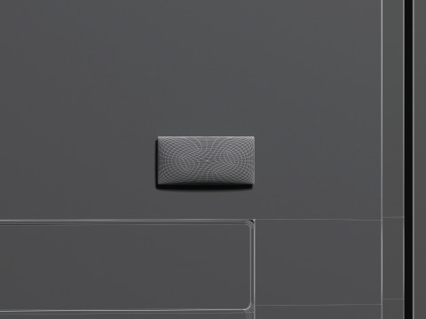 White Rectangle Fridge Magnet - rectangular magnetic souvenir on refrigerator 3D मॉडल