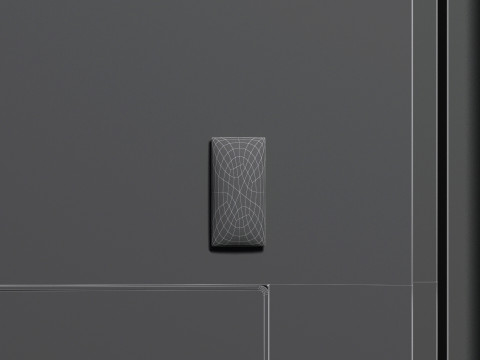 White Rectangle Fridge Magnet - vertical rectangular magnetic souvenir Model 3D
