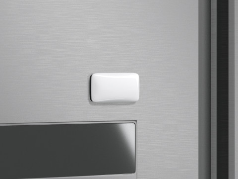 White Round Rectangle Fridge Magnet - rectangular magnetic souvenir on refrigerator 3D Model