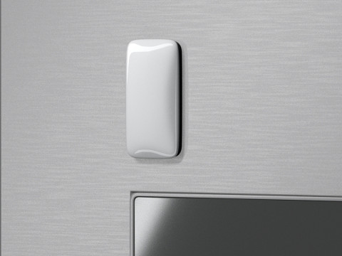 White Round Rectangle Fridge Magnet - vertical rectangular magnetic souvenir 3D Model