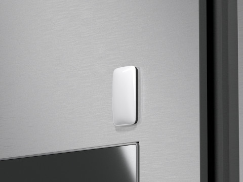 White Round Rectangle Fridge Magnet - vertical rectangular magnetic souvenir 3D Model