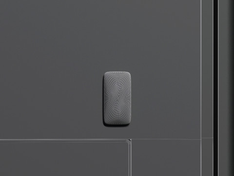 White Round Rectangle Fridge Magnet - vertical rectangular magnetic souvenir 3D Model
