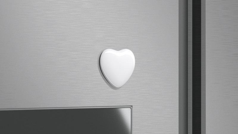 White Heart Fridge Magnet - heart-shaped magnetic souvenir on refrigerator 3D 모델 .c4d .max .obj .3ds .fbx .stl .blend 
