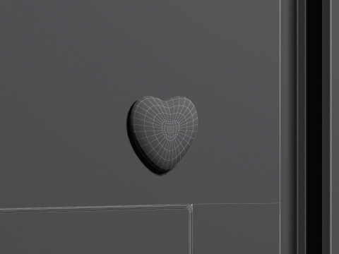 White Heart Fridge Magnet - heart-shaped magnetic souvenir on refrigerator 3D 모델