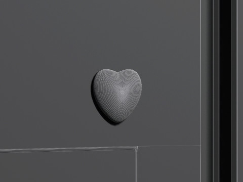 White Heart Fridge Magnet - heart-shaped magnetic souvenir on refrigerator 3D 모델