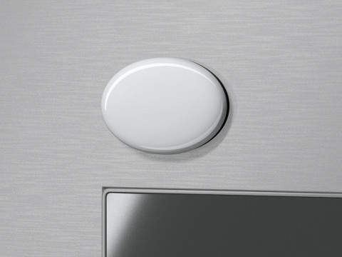White Oval Fridge Magnet - ovate magnetic souvenir on refrigerator 3D Model