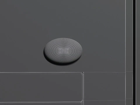 White Oval Fridge Magnet - ovate magnetic souvenir on refrigerator 3D Model