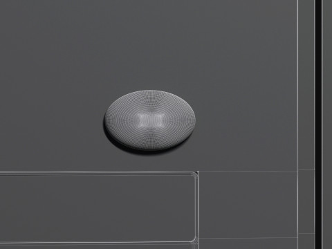 White Oval Fridge Magnet - ovate magnetic souvenir on refrigerator 3D 模型