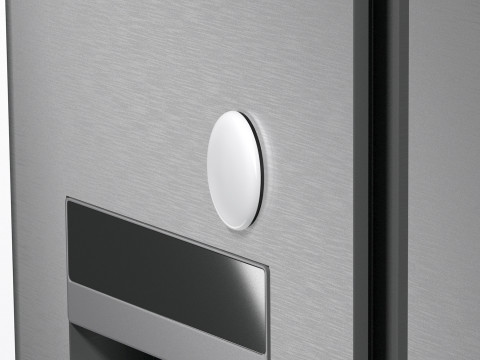 White Oval Fridge Magnet - vertical ovate magnetic souvenir 3D Модель