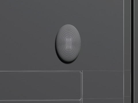 White Oval Fridge Magnet - vertical ovate magnetic souvenir 3D Модель