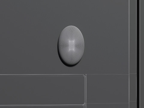 White Oval Fridge Magnet - vertical ovate magnetic souvenir 3D Модель