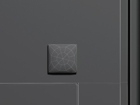 White Square Fridge Magnet - quadrate magnetic souvenir on refrigerator 3D मॉडल
