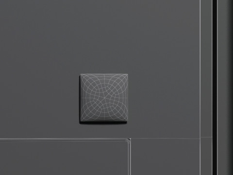 White Square Fridge Magnet - quadrate magnetic souvenir on refrigerator 3D मॉडल