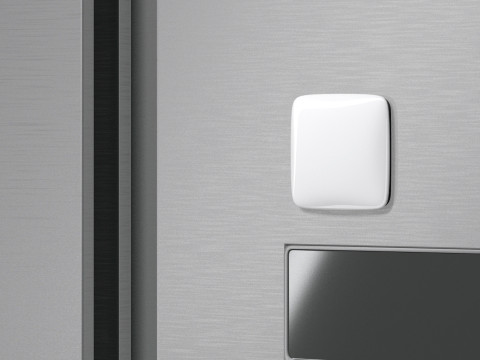 White Round Square Fridge Magnet - rectangle magnetic souvenir 3D 모델