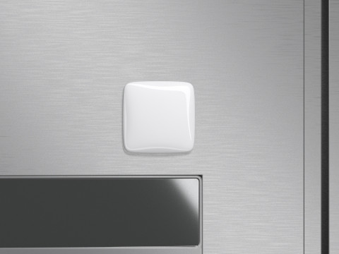 White Round Square Fridge Magnet - rectangle magnetic souvenir Model 3D