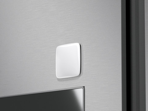 White Round Square Fridge Magnet - rectangle magnetic souvenir Model 3D