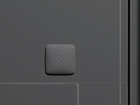 White Round Square Fridge Magnet - rectangle magnetic souvenir Model 3D