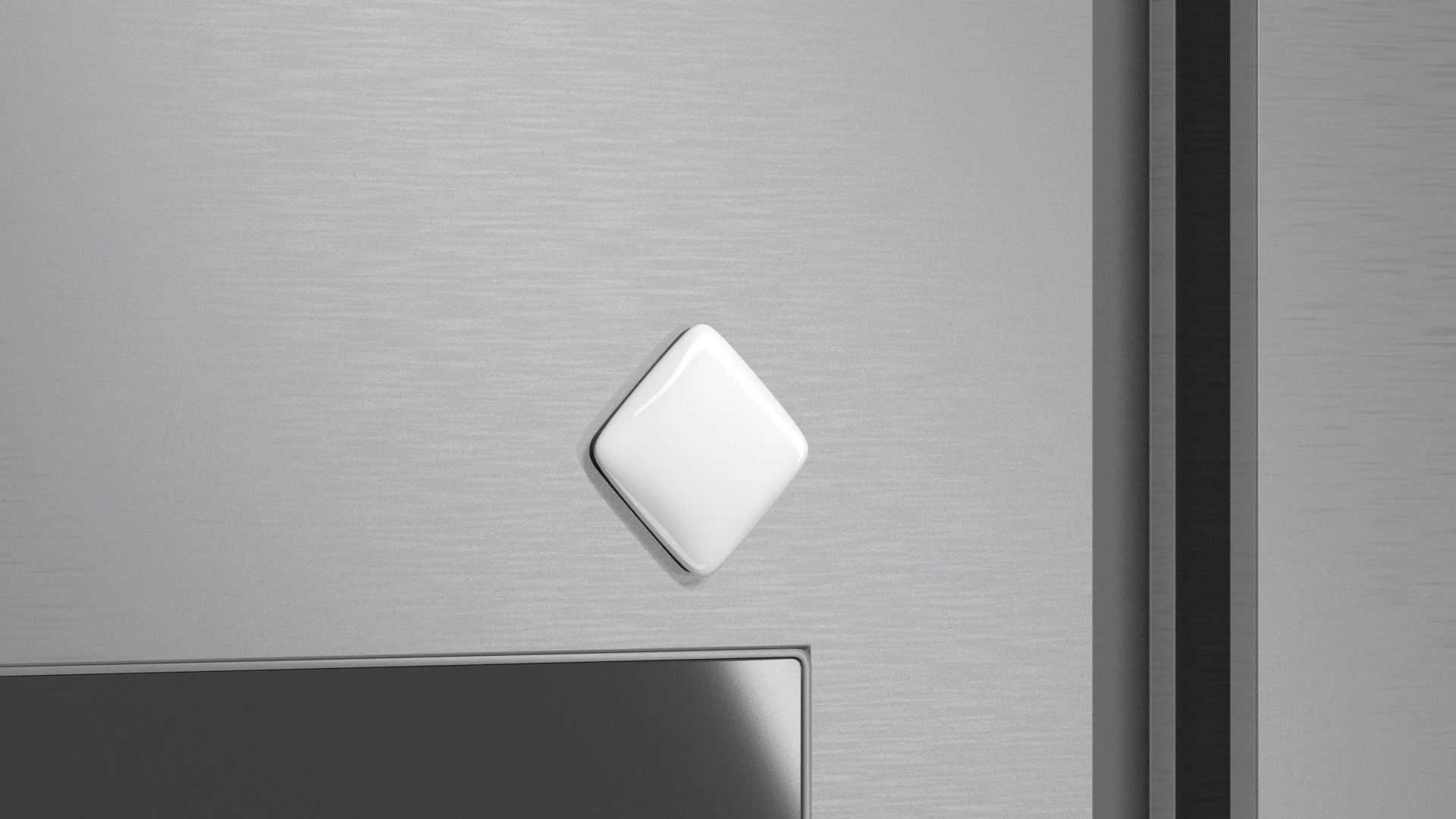 White Rhombus Fridge Magnet - rhomb magnetic souvenir on refrigerator 3D Model .c4d .max .obj .3ds .fbx .stl .blend 