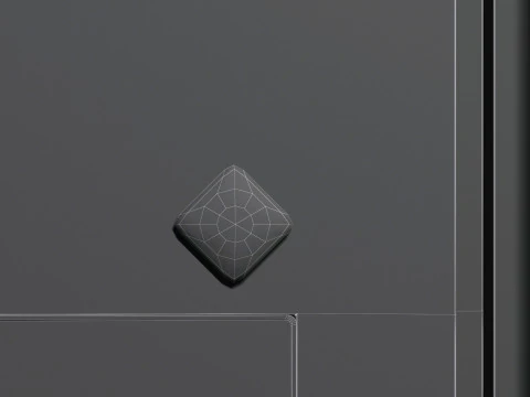White Rhombus Fridge Magnet - rhomb magnetic souvenir on refrigerator 3D Model