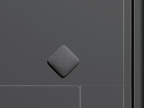 White Rhombus Fridge Magnet - rhomb magnetic souvenir on refrigerator 3D Model