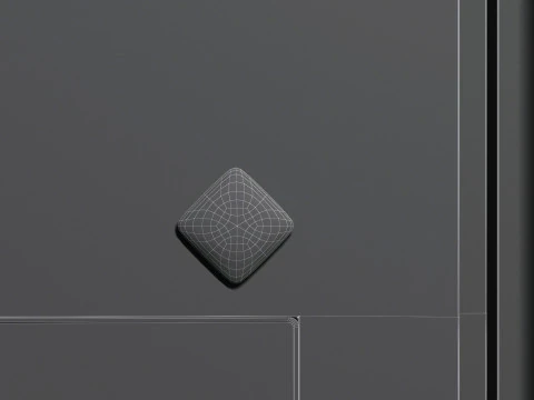 White Rhombus Fridge Magnet - rhomb magnetic souvenir on refrigerator 3D Model