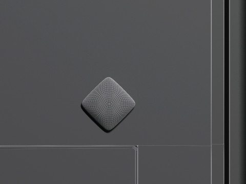 White Rhombus Fridge Magnet - rhomb magnetic souvenir on refrigerator 3D Model