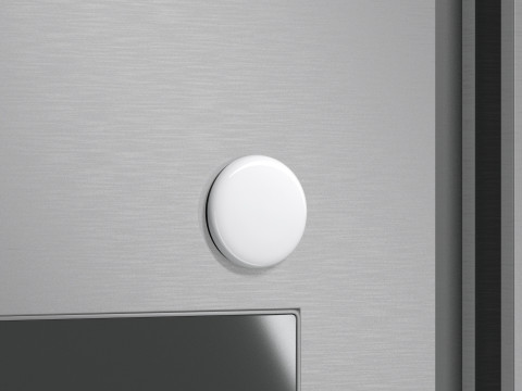 White Round Fridge Magnet - circular magnetic souvenir on refrigerator 3D Модель