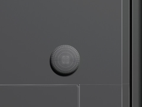White Round Fridge Magnet - circular magnetic souvenir on refrigerator 3D Модель