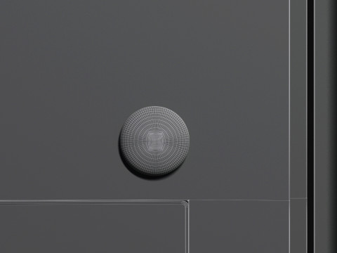 White Round Fridge Magnet - circular magnetic souvenir on refrigerator 3D Модель