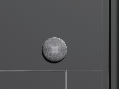 White Round Fridge Magnet - circular magnetic souvenir on refrigerator 3D Модель