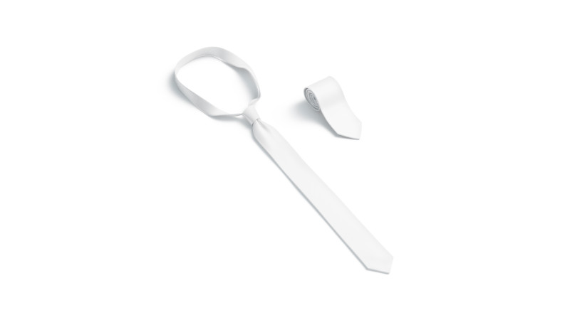 White Classic Neck Tie - rolled necktie accessory for men costume Modèle 3D .c4d .max .obj .3ds .fbx .stl .blend