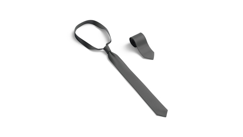 Black Classic Neck Tie - rolled necktie accessory for men costume 3D-Modell .c4d .max .obj .3ds .fbx .stl .blend