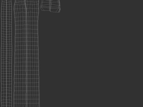 Black Classic Neck Tie - rolled necktie accessory for men costume 3D-Modell